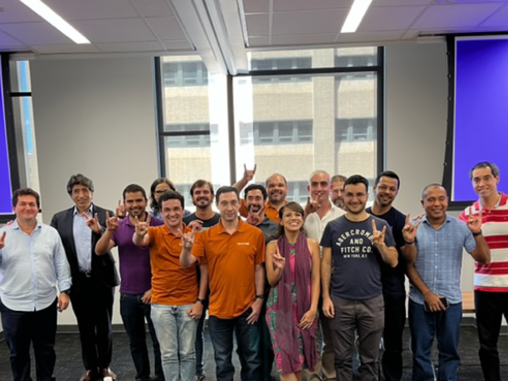 Petrobras program participants celebrate the completion of their summer course at UT Austin’s Cockrell School of Engineering.
